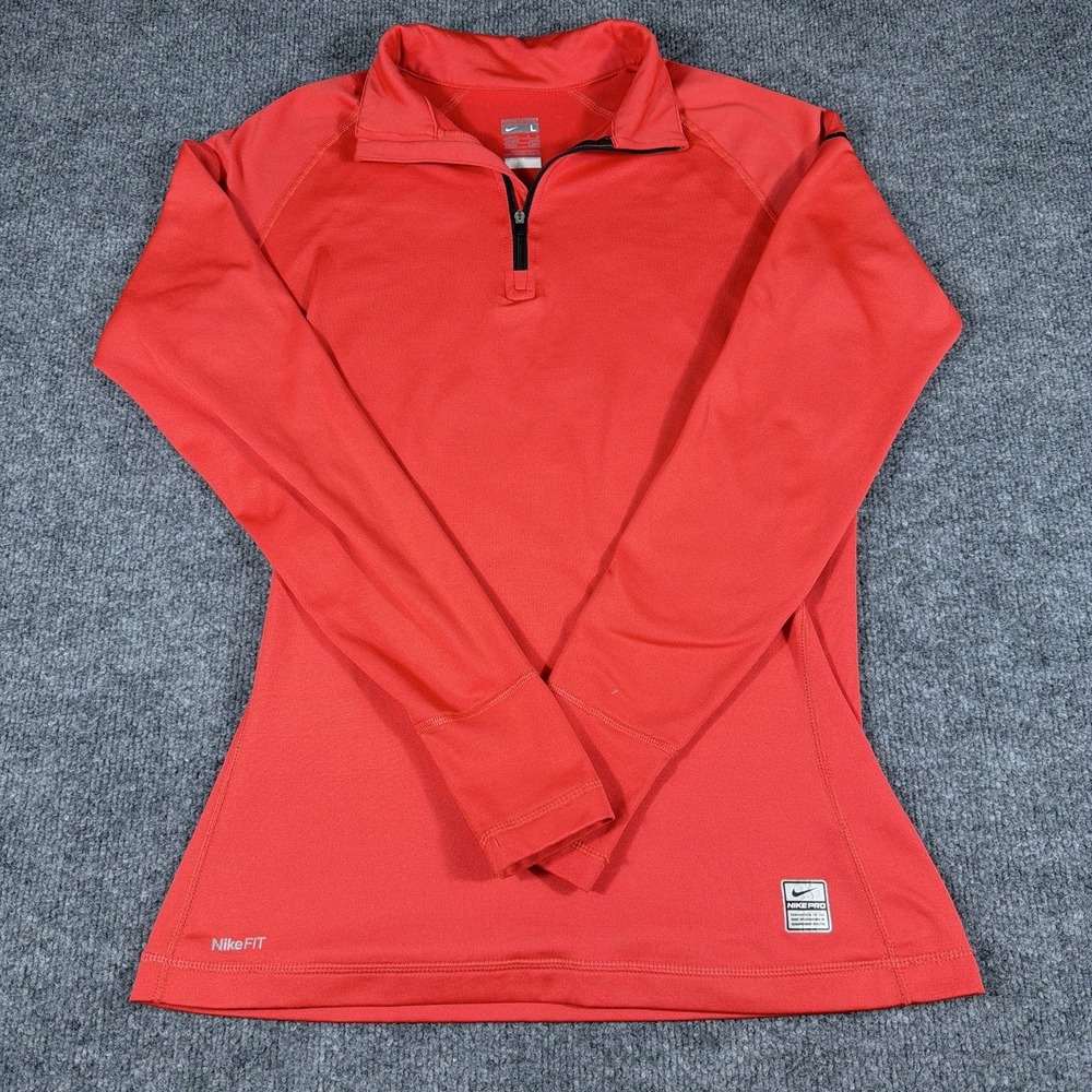 Nike Pro Women's Large Quarter Zip Running Training Pullover L